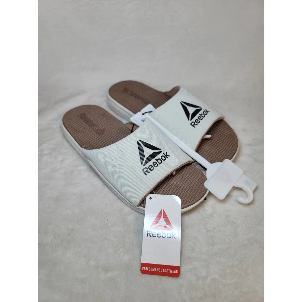Reebok Go To Slide Mens White Sandals Size 8 Beach Vacation Lounge Resortwear